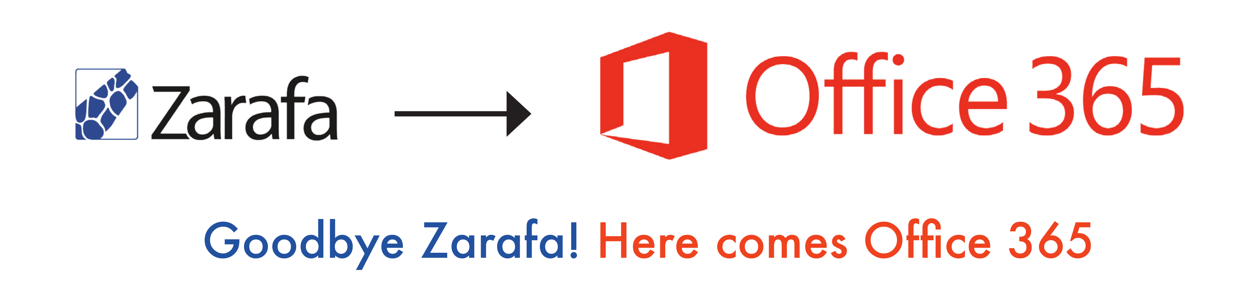 Vaarwel Zarafa – Hier komt Office 365!